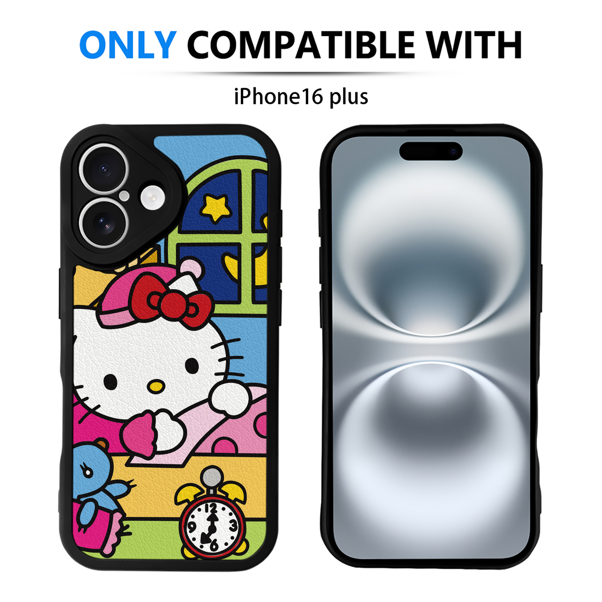 （画像用） Hello Kitty ハローキティ 【iPhone 16シリーズ対応】シリコンスマホケース（レザー調） 材質：シリコン